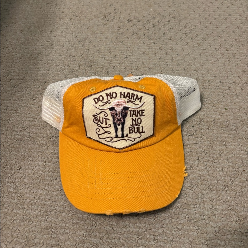 Yellow and White Trucker Hat
